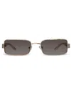 Linda Farrow X Magda Butrym Rectangle-frame Logo-print Sunglasses In Gold