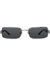Linda Farrow X Magda Butrym X Magda Butrym Rectangle-frame Sunglasses In Silver