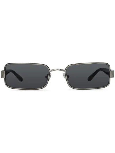 Linda Farrow X Magda Butrym X Magda Butrym Rectangle-frame Sunglasses In Silver