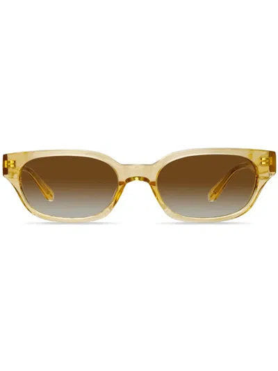 Linda Farrow X Magda Butrym X Magda Butrym Rectangle-frame Sunglasses In Yellow