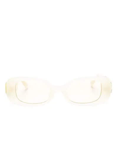 Linda Farrow X Nima Benati Lola Rectangle-frame Sunglasses In Yellow
