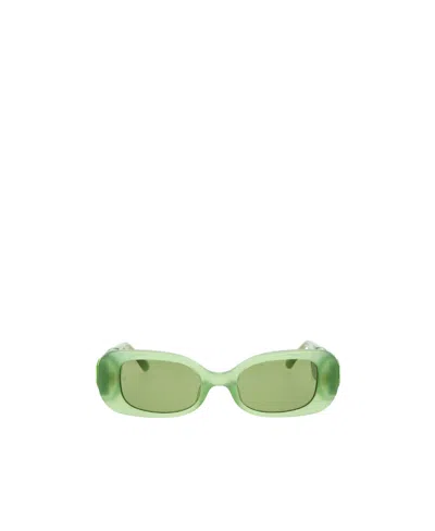 Linda Farrow X Nima Benati The Lola Oval-frame Sunglasses In Green