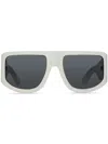 Linda Farrow X Nué It Girl Oversized Frame Sunglasses In White