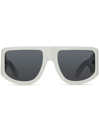 Linda Farrow X Nué It Girl Oversized Frame Sunglasses In White