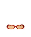 Linda Farrow Teracotta Yellow Gold Orange Gradient Acetate Sunglasses In Nude