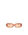 Linda Farrow X Rowen Rose Cara Oval Frame Sunglasses In Nude
