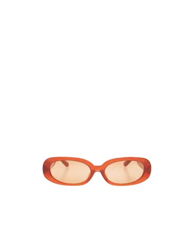 Linda Farrow X Rowen Rose Cara Oval Frame Sunglasses In Nude