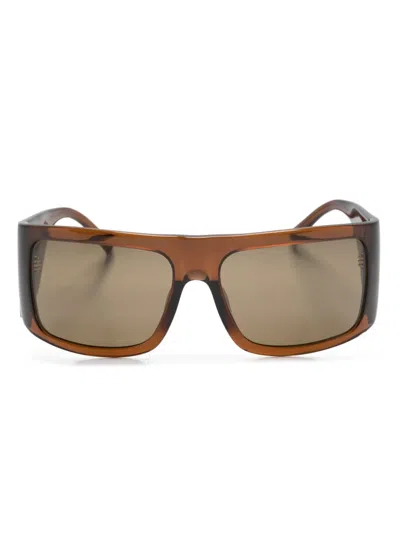 Linda Farrow X The Attico Andre Oversize-frame Sunglasses In Brown