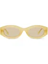 Linda Farrow X The Attico Berta Oval Sunglasses In Yellow