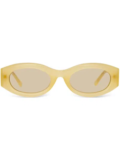 Linda Farrow X The Attico Berta Oval Sunglasses In Yellow