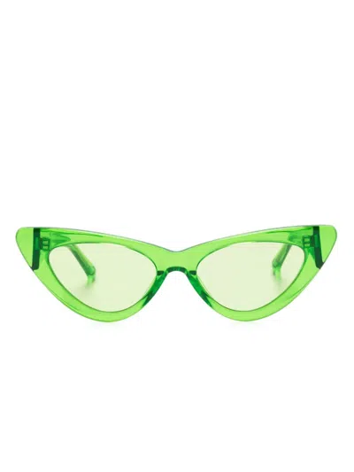 Linda Farrow X The Attico Dora Sunglasses In Grün