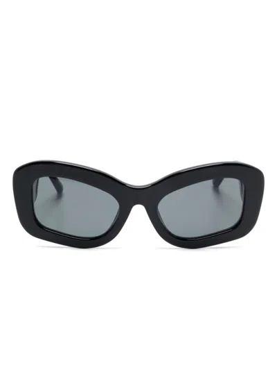 Linda Farrow X The Attico Harry Sonnenbrille Mit Goggle-gestell In Black