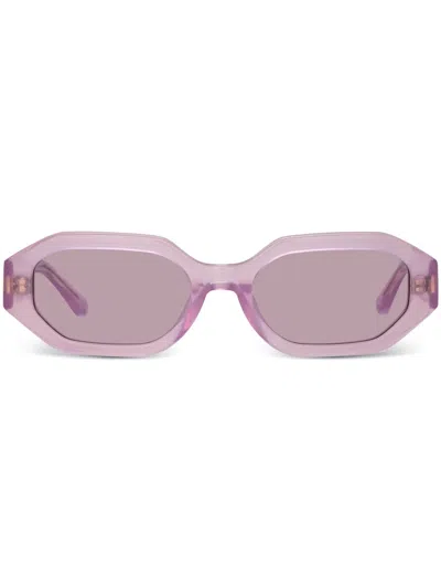 Linda Farrow X The Attico Irene Geometric-frame Sunglasses In Purple