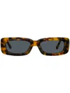 Linda Farrow X The Attico Mini Marfa Rectangle-frame Sunglasses In Brown