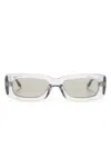 Linda Farrow X The Attico Mini Marfa Rectangle-frame Sunglasses In Purple