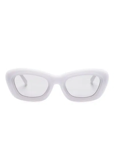 Linda Farrow X The Attico Rania Sonnenbrille In White