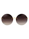 Linda Farrow Adrienne Sunglasses In Gold