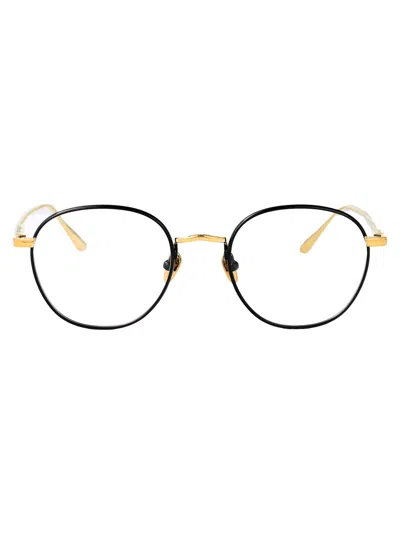 LINDA FARROW LINDA FARROW YELLOWGOLD/BLACK/OPTICAL TITANIUM GLASSES