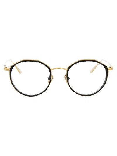 LINDA FARROW LINDA FARROW YELLOWGOLD/BLACK/OPTICAL TITANIUM GLASSES