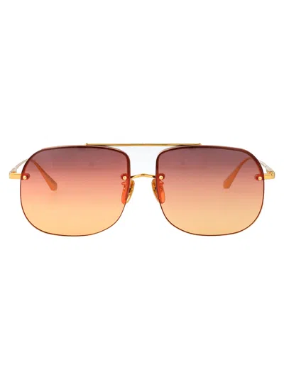 Linda Farrow Yellowgold/sunsetgrad Titanium Sunglasses In Gold