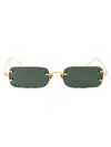 Linda Farrow Yellowgold/whitegold/green Titanium Sunglasses In Gold