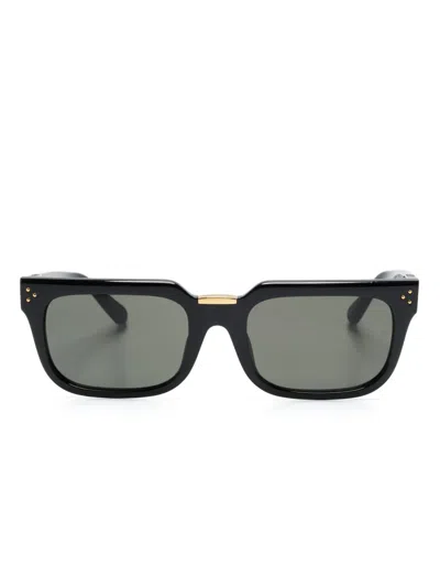 Linda Farrow Yoan Rectangle-frame Sunglasses In Black