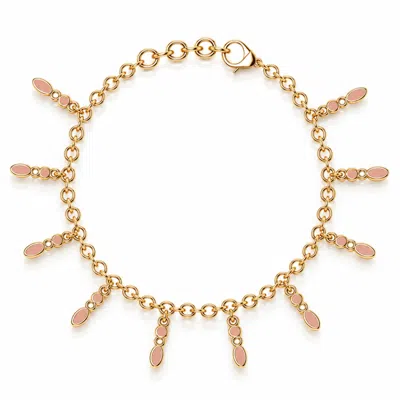 Linda Fiore Women's Amalei Gold Vermeil Bracelet With Light Pink Enamel