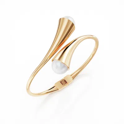 Linda Fiore Women's Bella Gold Vermeil Bangle With Freshwater Pearls