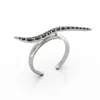 Linda Fiore Women's Black / Silver Swirl Ring Silver With Black Onyx Cz