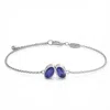 Linda Fiore Women's Blue / Silver You & Me Baby Sterling Silver Bracelet With Blue Lapis Lazuli Stones
