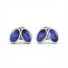 Linda Fiore Women's Blue / Silver You & Me Baby Sterling Silver Earrings With Blue Lapis Lazuli