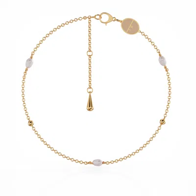 Linda Fiore Women's Gold / White Ava Pearl Bracelet Gold Vermeil In Multi