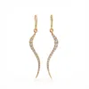 Linda Fiore Women's Gold / White Swirl Earrings Gold Vermeil With Clear Cz