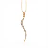 Linda Fiore Women's Gold / White Swirl Necklace Gold With Clear Cz Crystals