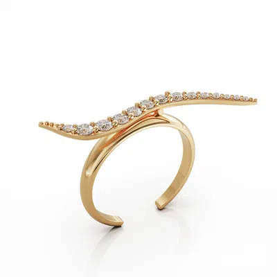 Linda Fiore Women's Gold / White Swirl Ring Gold With Clear Cz In Multi