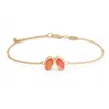 Linda Fiore Women's Gold / Yellow / Orange You & Me Baby Gold Vermeil Bracelet With Carnelian