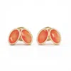 Linda Fiore Women's Gold / Yellow / Orange You & Me Baby Gold Vermeil Earrings With Carnelian