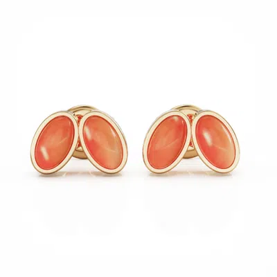 Linda Fiore Women's Gold / Yellow / Orange You & Me Baby Gold Vermeil Earrings With Carnelian