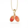 Linda Fiore Women's Gold / Yellow / Orange You & Me Baby Gold Vermeil Necklace With Carnelian