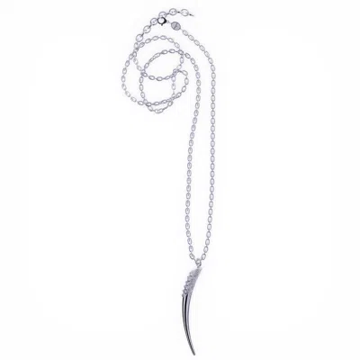 Linda Fiore Women's Long Necklace With Horn Pendant, Sterling Silver