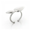 Linda Fiore Women's Lotus Ring, Large Silver Leaves