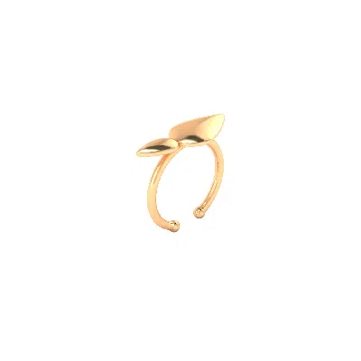 Linda Fiore Women's Lotus Ring, Small Leaves, 18k Gold