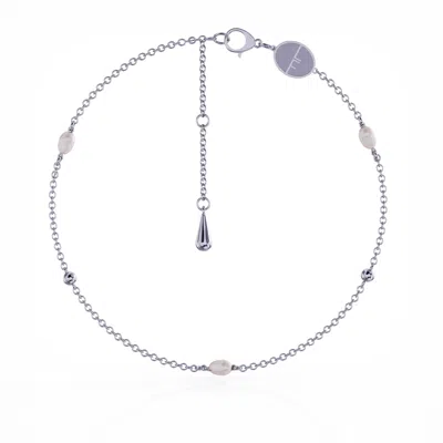 Linda Fiore Women's White / Silver Ava Pearl Silver Bracelet