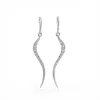 Linda Fiore Women's White / Silver Swirl Earrings Silver With Clear Cz