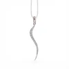 Linda Fiore Women's White / Silver Swirl Necklace Silver With Clear Cz