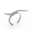 Linda Fiore Women's White / Silver Swirl Ring Silver With Clear Cz's