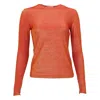 Linda Leal Long Sleeve Sparkle Shell In Red In Red
