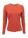 Linda Leal Women's Long Sleeve Shell In Poppy In Red