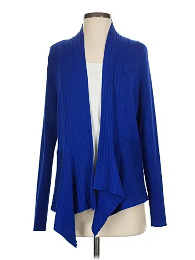 Pre-owned Linda Matthews Cardigan Sweater In Blue