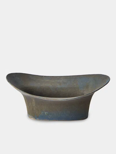 Linda Ouhbi 09/2025 Hand-built Stoneware Vase (14.5in/37cm) In Blue